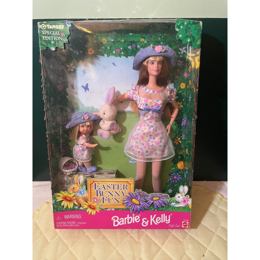 Vintage 1998 Barbie & Kelly Easter Bunny Fun Gift Set Target Special Ed 21720